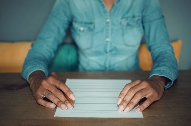 A person confidently filling out a complaint form with 